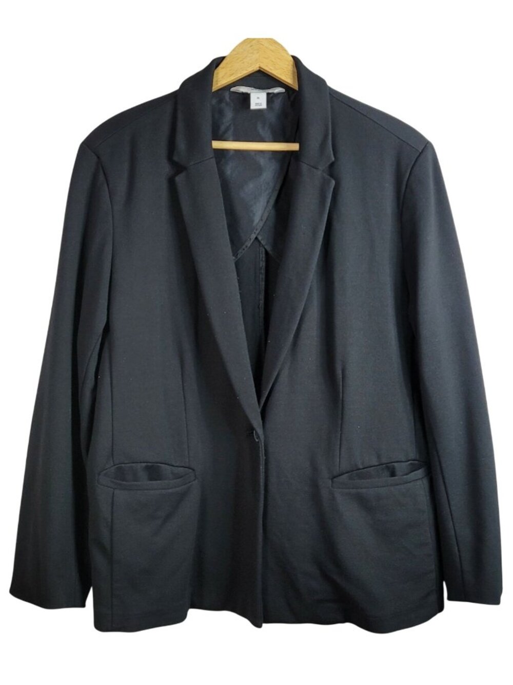 Old Navy Blazer Jacket Black XL Collar Long Sleeve Single Button Pockets Career